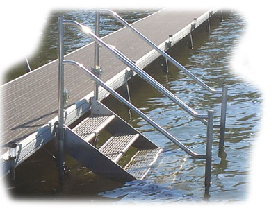 Dock or Seawall Boarding Steps
